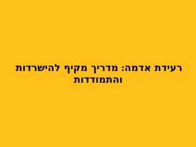 רעידת אדמה: מדריך מקיף להישרדות והתמודדות