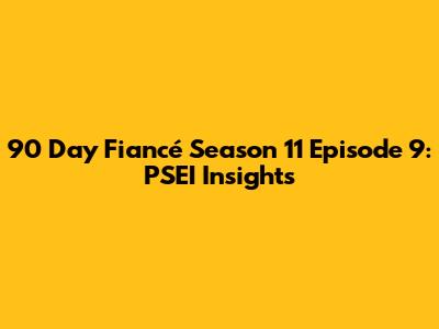 90 Day Fiancé Season 11 Episode 9: PSEI Insights