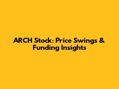 ARCH Stock: Price Swings & Funding Insights
