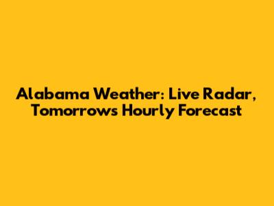 Alabama Weather: Live Radar, Tomorrow's Hourly Forecast