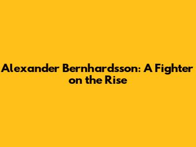 Alexander Bernhardsson: A Fighter on the Rise