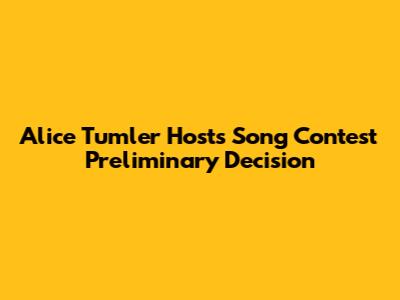 Alice Tumler Hosts Song Contest Preliminary Decision