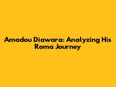 Amadou Diawara: Analyzing His Roma Journey