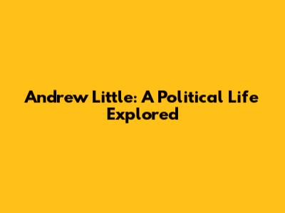 Andrew Little: A Political Life Explored