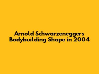 Arnold Schwarzenegger's Bodybuilding Shape in 2004
