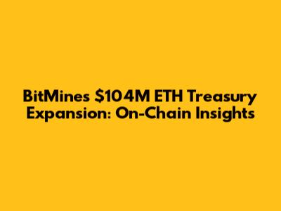 BitMine's $104M ETH Treasury Expansion: On-Chain Insights