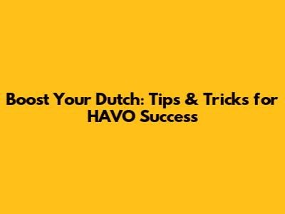 Boost Your Dutch: Tips & Tricks for HAVO Success