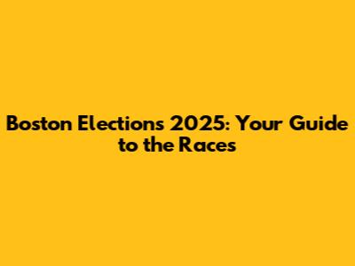 Boston Elections 2025: Your Guide to the Races