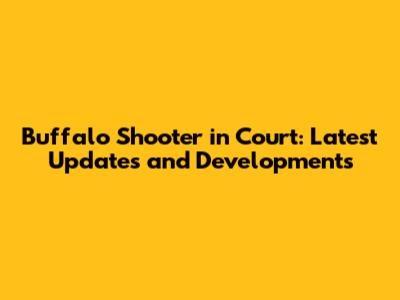 Buffalo Shooter in Court: Latest Updates and Developments