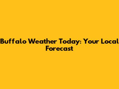 Buffalo Weather Today: Your Local Forecast