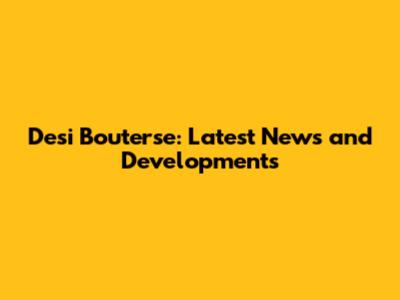 Desi Bouterse: Latest News and Developments