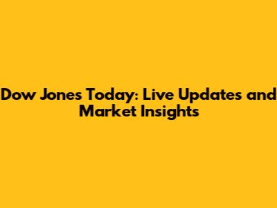 Dow Jones Today: Live Updates and Market Insights