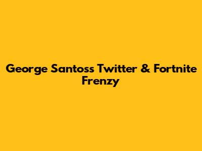 George Santos's Twitter & Fortnite Frenzy