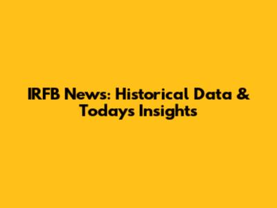 IRFB News: Historical Data & Today's Insights