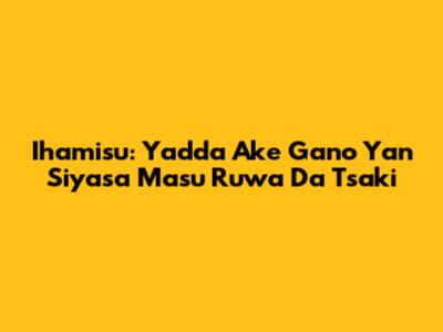 Ihamisu: Yadda Ake Gano Yan Siyasa Masu Ruwa Da Tsaki