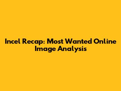 Incel Recap: Most Wanted Online Image Analysis