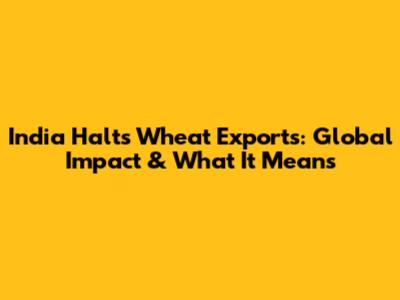 India Halts Wheat Exports: Global Impact & What It Means