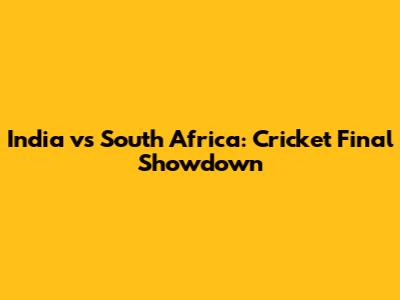India vs South Africa: Cricket Final Showdown