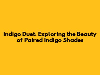 Indigo Duet: Exploring the Beauty of Paired Indigo Shades