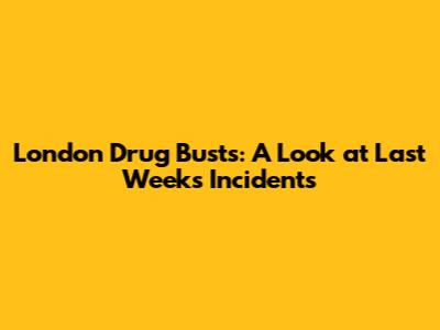London Drug Busts: A Look at Last Week's Incidents