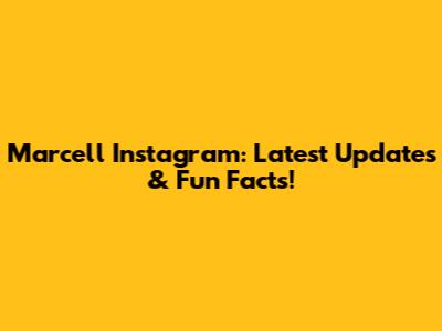 Marcell Instagram: Latest Updates & Fun Facts!