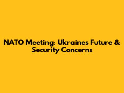 NATO Meeting: Ukraine's Future & Security Concerns