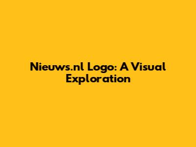 Nieuws.nl Logo: A Visual Exploration