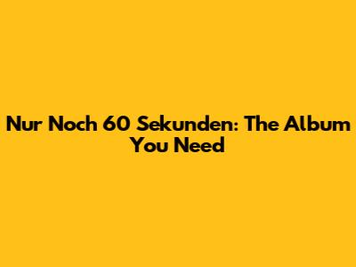 Nur Noch 60 Sekunden: The Album You Need