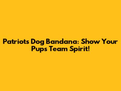 Patriots Dog Bandana: Show Your Pup's Team Spirit!