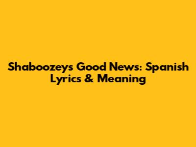 Shaboozey's 'Good News': Spanish Lyrics & Meaning