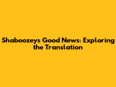 Shaboozey's Good News: Exploring the Translation