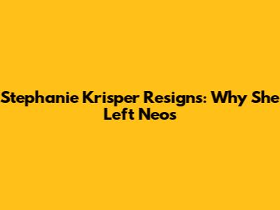 Stephanie Krisper Resigns: Why She Left Neos