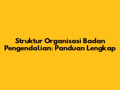 Struktur Organisasi Badan Pengendalian: Panduan Lengkap