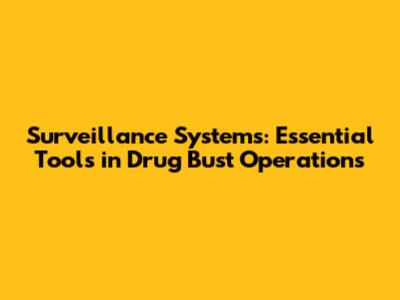 Surveillance Systems: Essential Tools in Drug Bust Operations