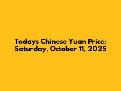 Today's Chinese Yuan Price: Saturday, October 11, 2025