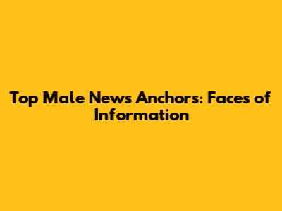 Top Male News Anchors: Faces of Information