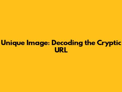 Unique Image: Decoding the Cryptic URL
