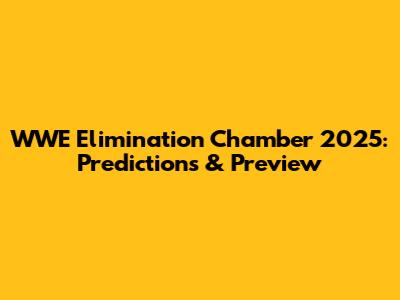 WWE Elimination Chamber 2025: Predictions & Preview