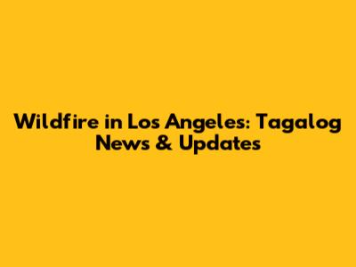 Wildfire in Los Angeles: Tagalog News & Updates